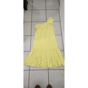 Lisa Marie Fernandez for Target Yellow Polka Dot‎ One Shoulder Maxi Dress Small